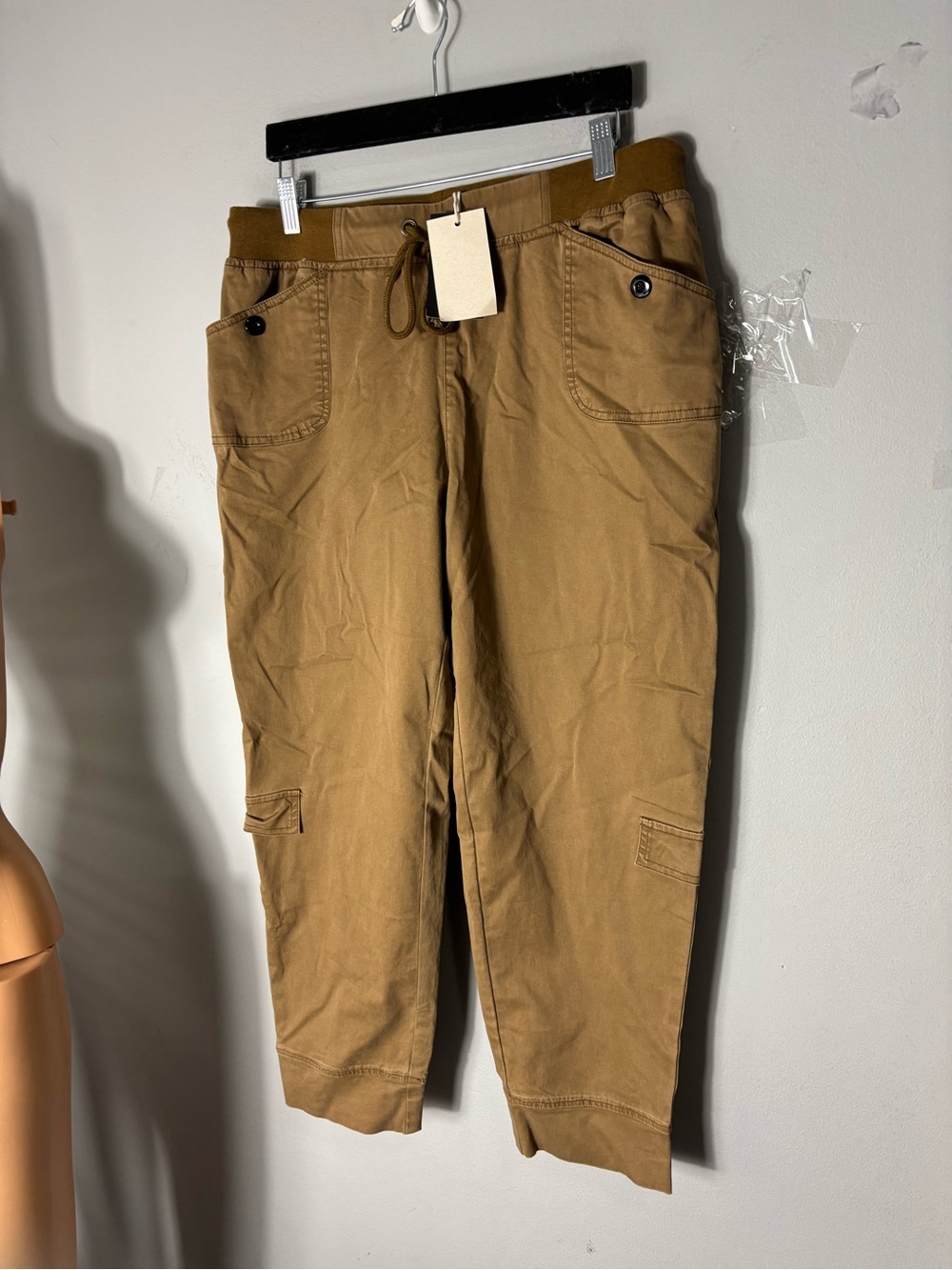 Flamingals   Drawstring  Pants in Tan